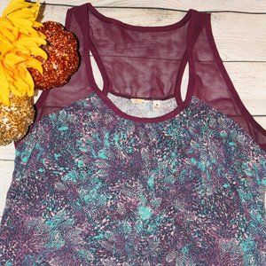 Flirty Floral MUDD Tank Top in Purple Medium!